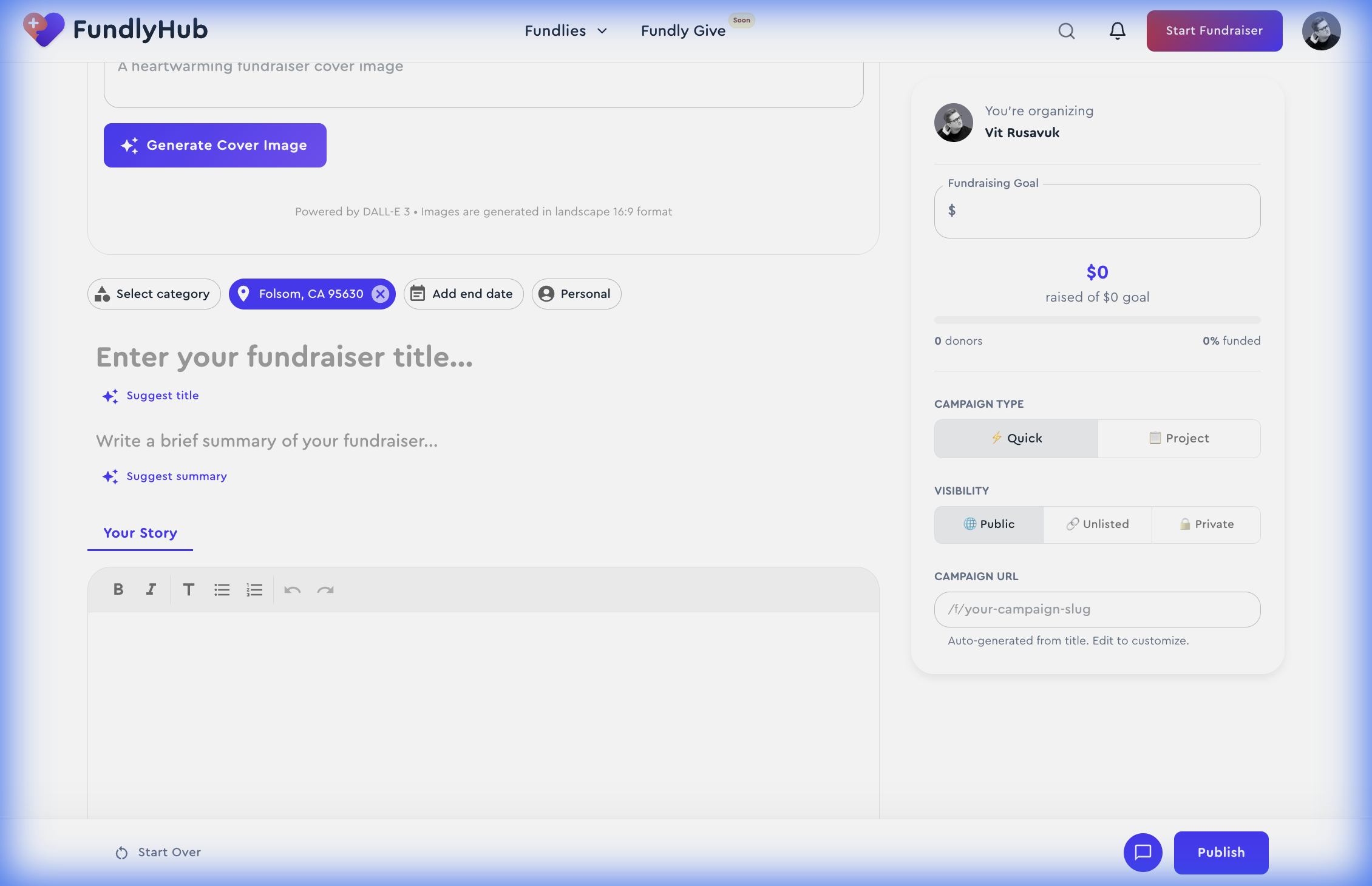 AI Generate tab showing DALL-E 3 powered image generator